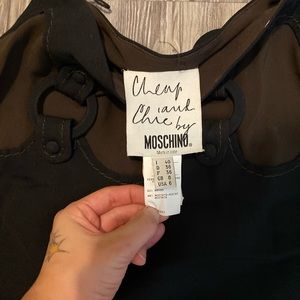 cheap and chic by moschino black with brown details skirt.
